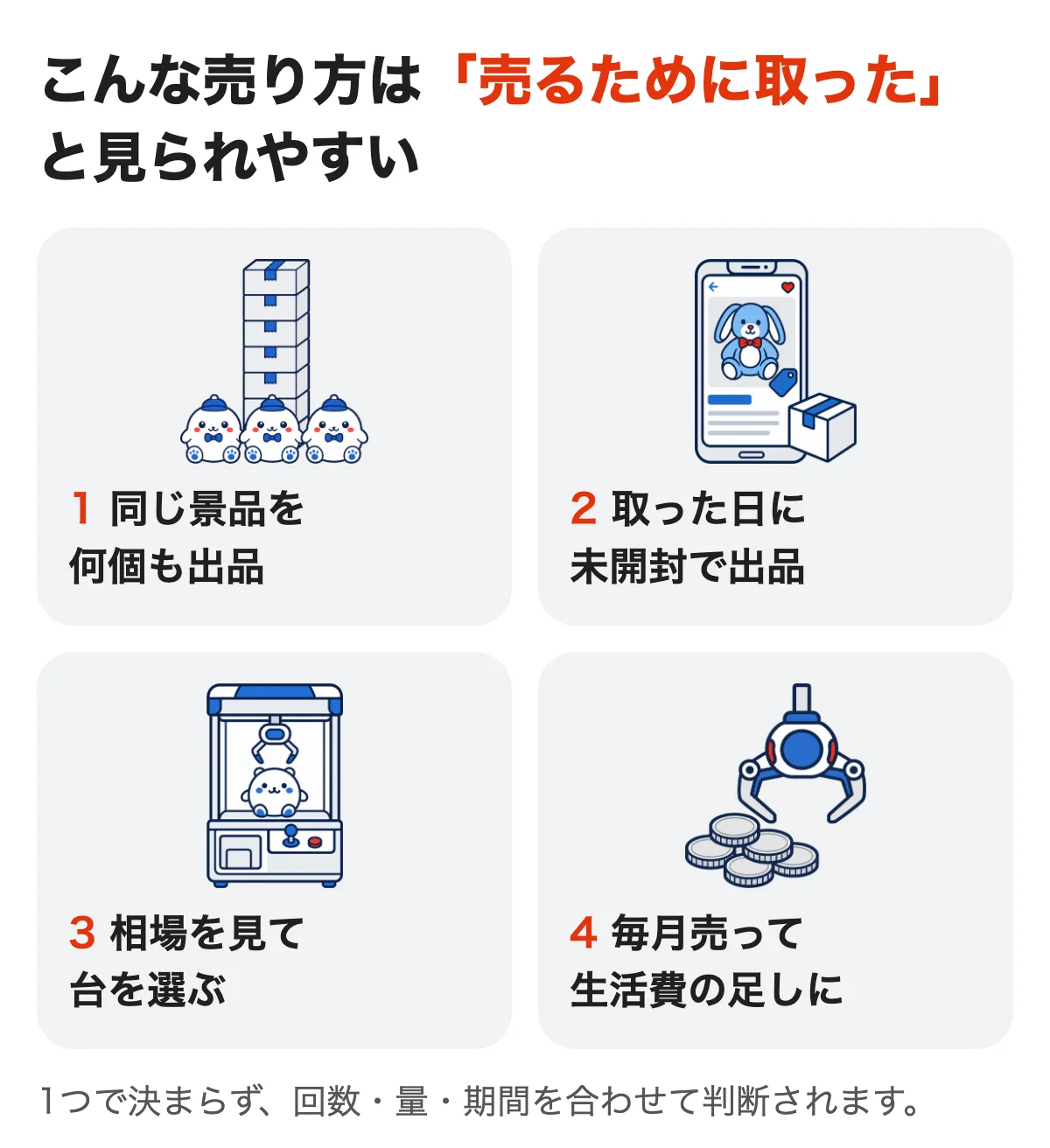 売るために取ったと見られやすい4つの売り方